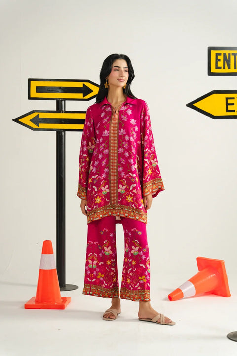 2 Piece Printed Linen Suit