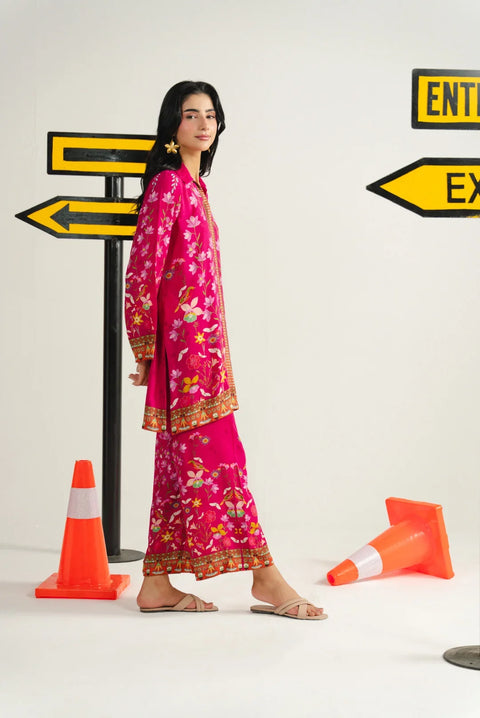 2 Piece Printed Linen Suit