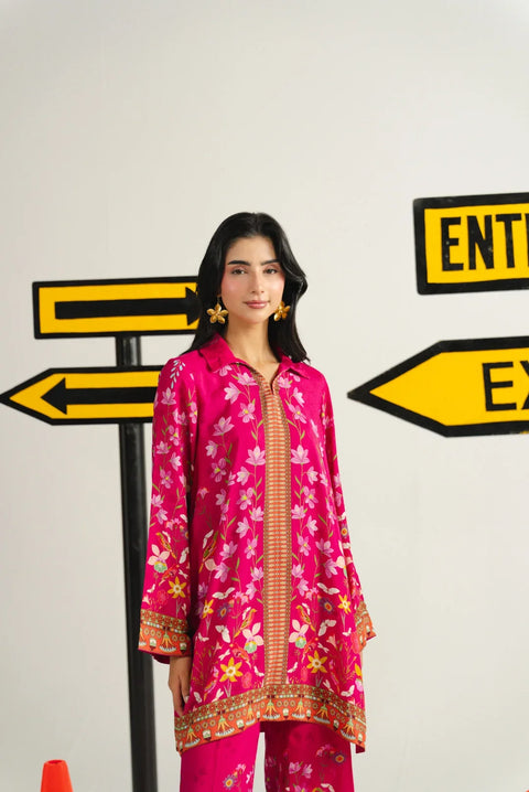 2 Piece Printed Linen Suit