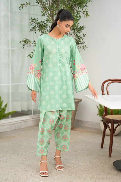 Ladies mint green pret lawn suit 2 piece floral print casual summer wear Pakistan Beyond East 2026