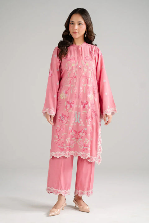 2 Piece Embroidered Linen Suit