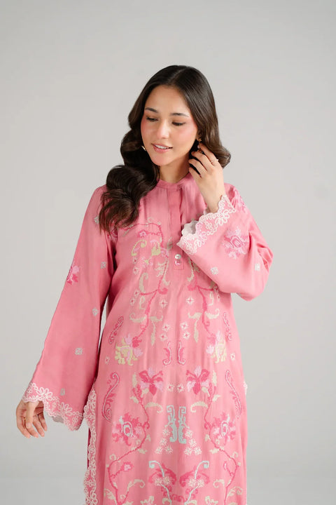 2 Piece Embroidered Linen Suit