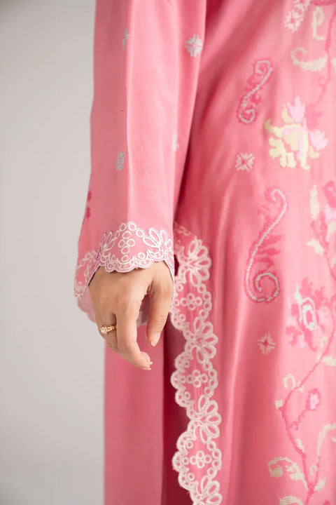 2 Piece Embroidered Linen Suit