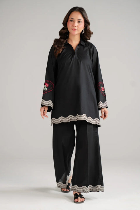 2 Piece Embroidered Cambric Suit