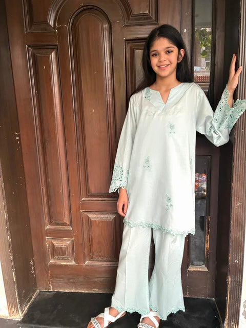 2 Piece Embroidered Lawn Co-Ords Set