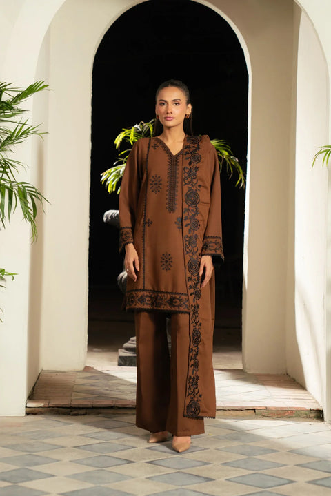 3 Piece Embroidered Linen Suit Pret SS - 26